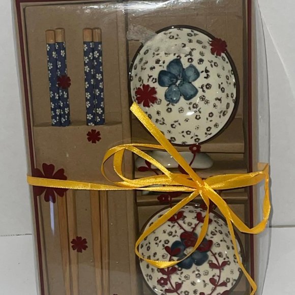 Chinese Dining Ware Chopsticks & Holders & Saucers Gift Set  New in Package.. - Picture 6 of 6